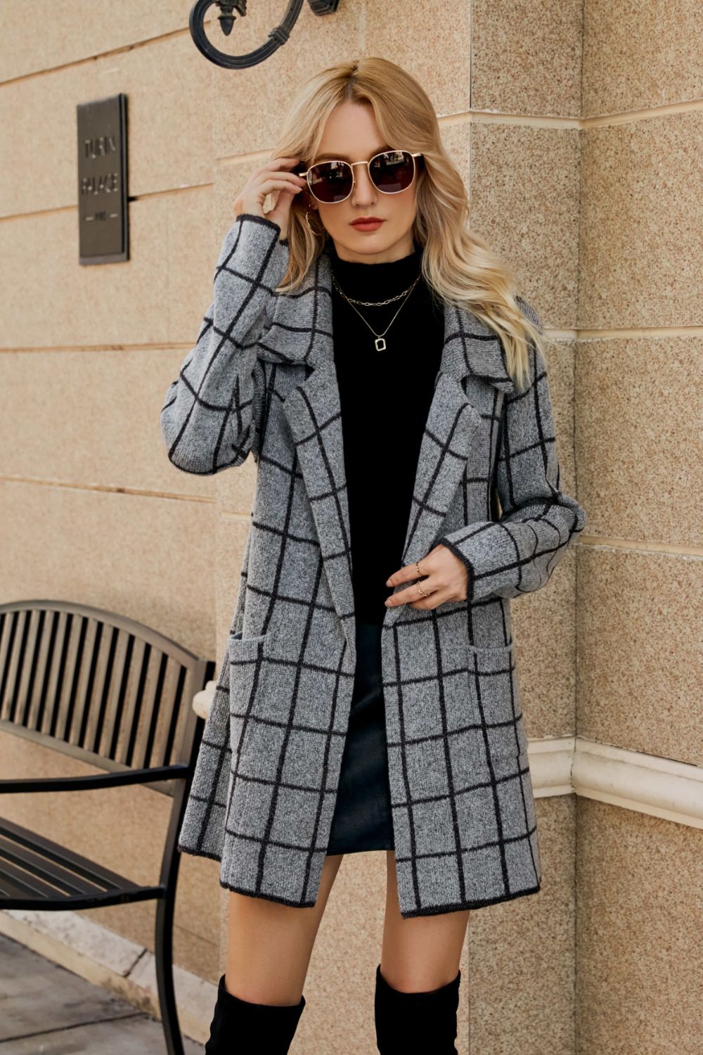 Collar Cardigan with Pockets