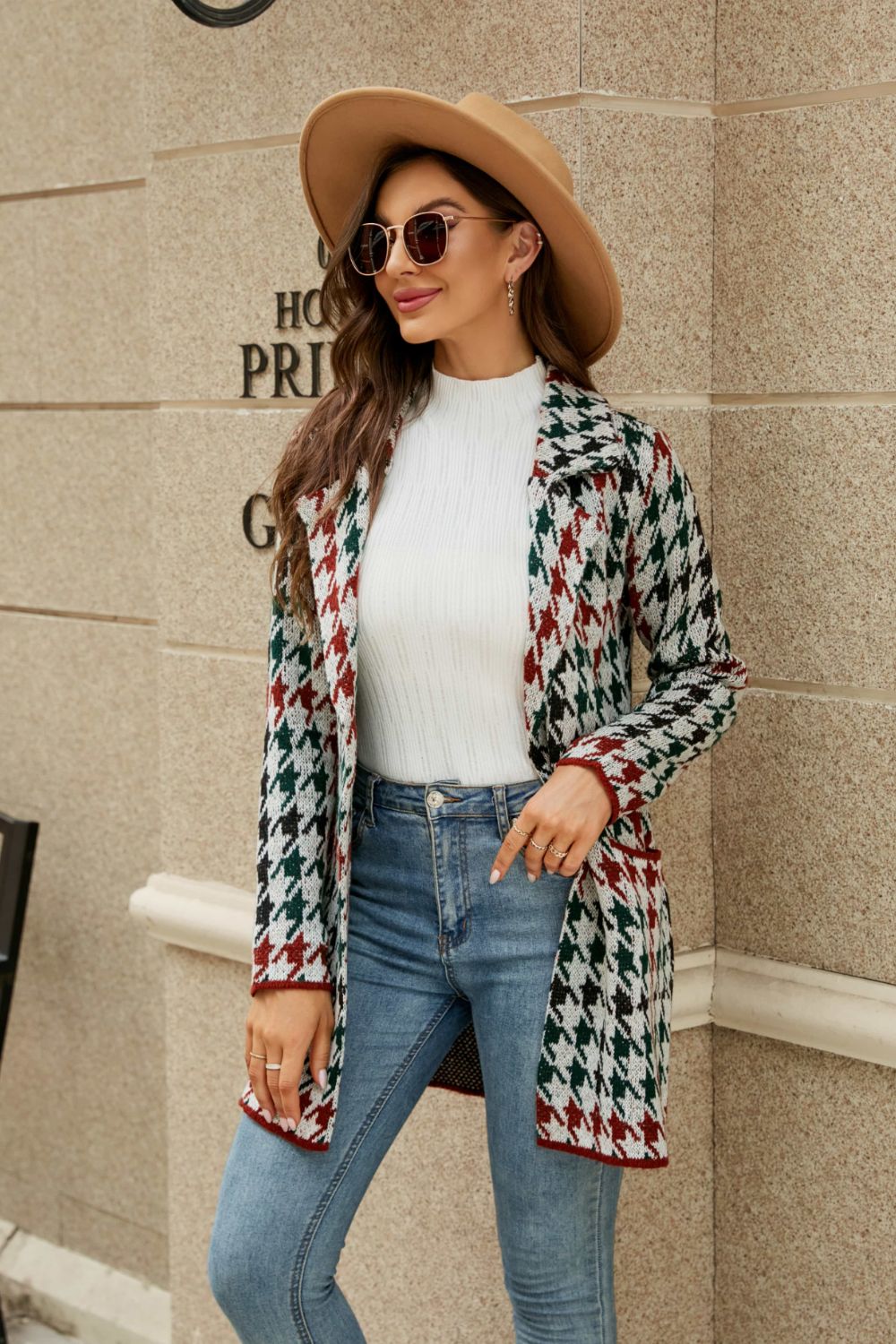 Collar Cardigan with Pockets