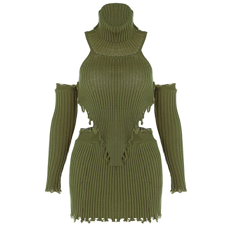 Solid Color Backless Sweater