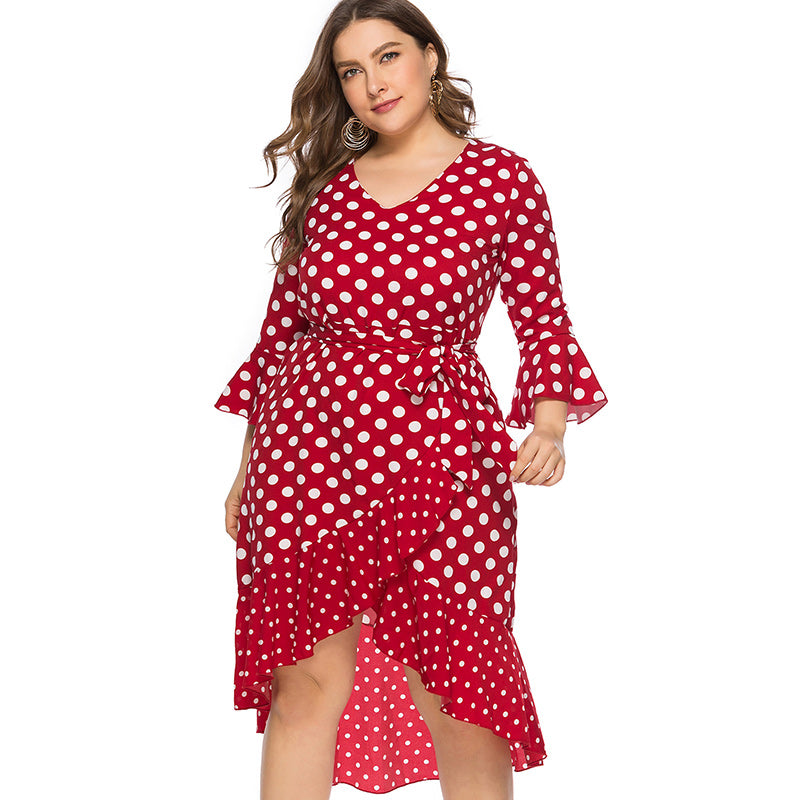 Dotted Midi Flare Dress