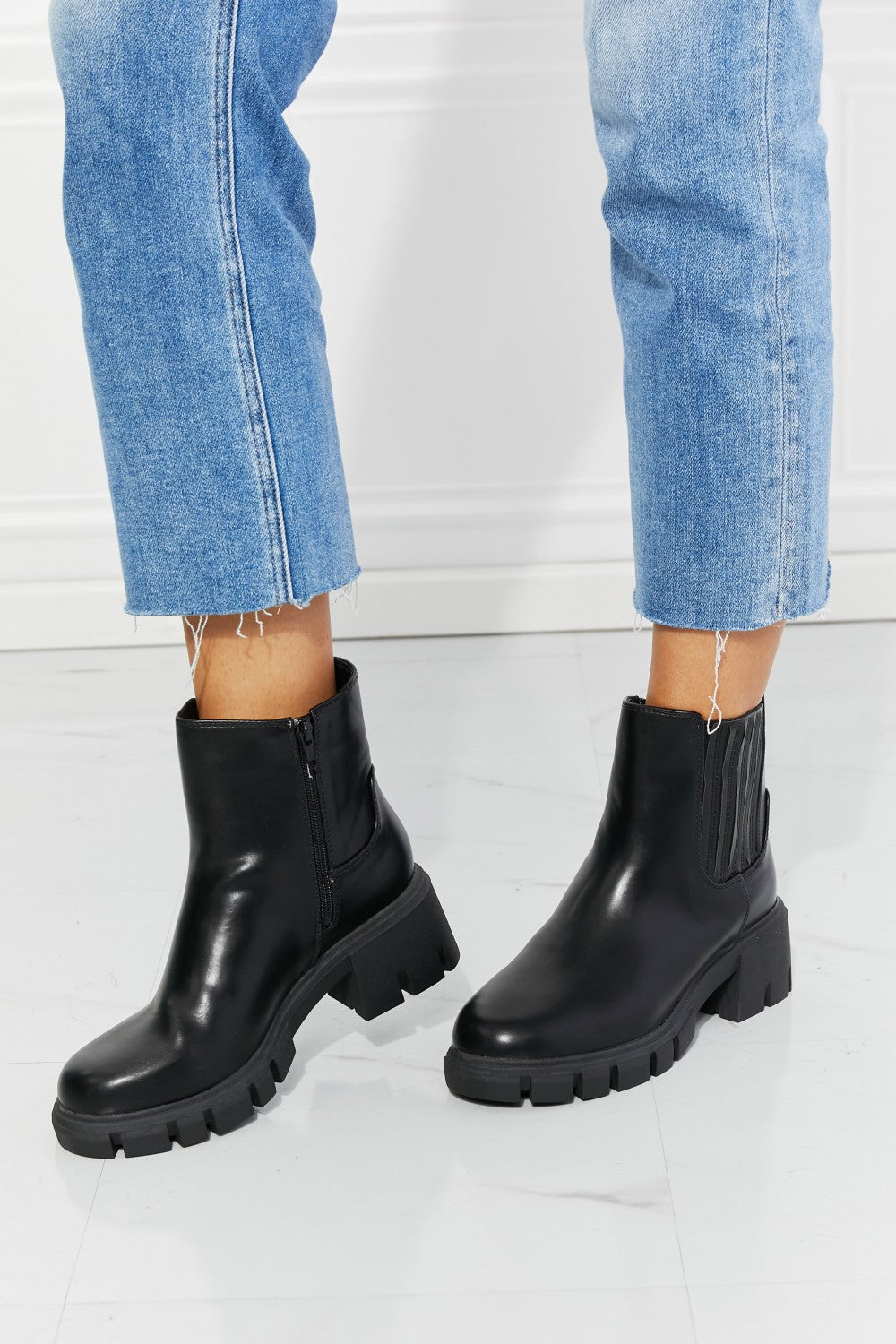 Lug Sole Boots in Black