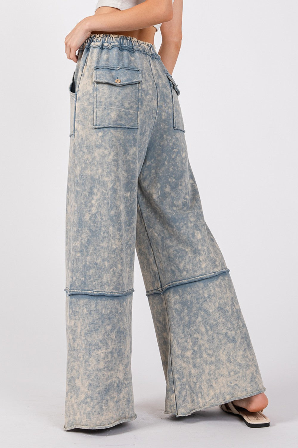 SAGE + FIG Mineral Washed Terry Wide Leg Pants