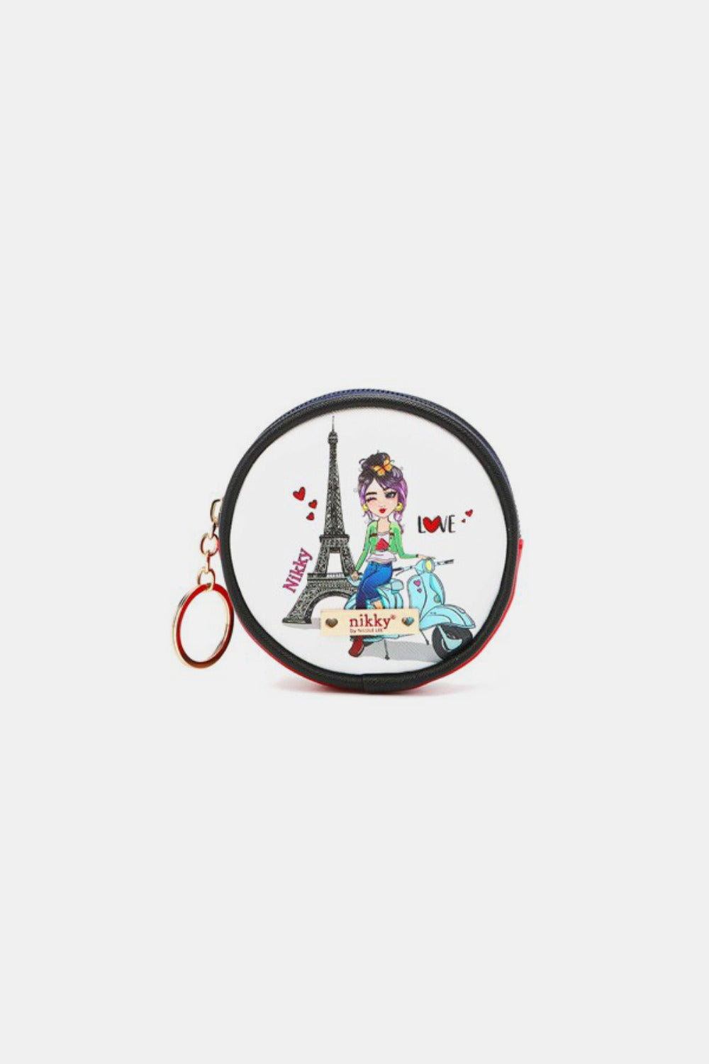 Nicole Lee USA Keychain Round Coin Purse