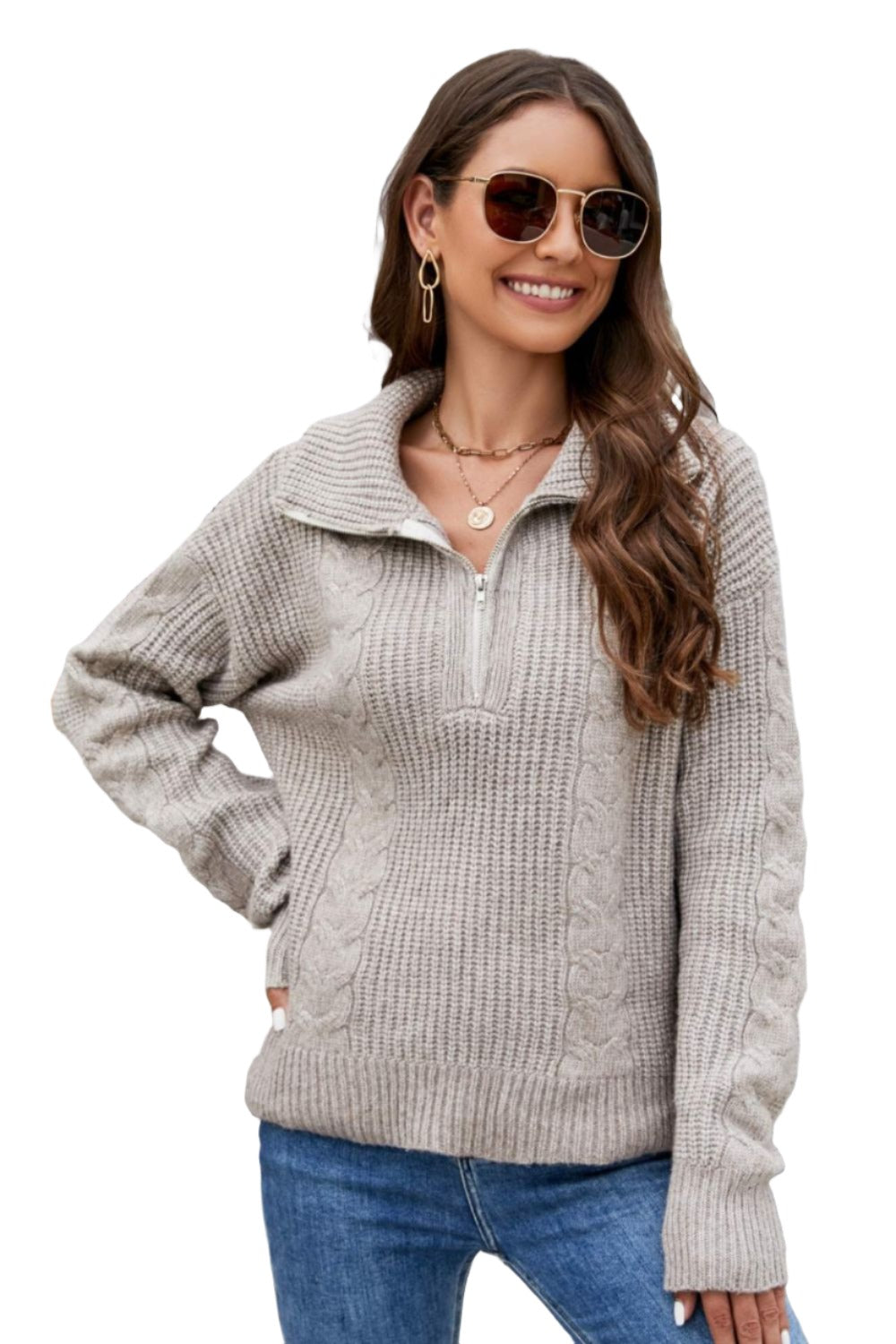 Half Zip Collared Sweater