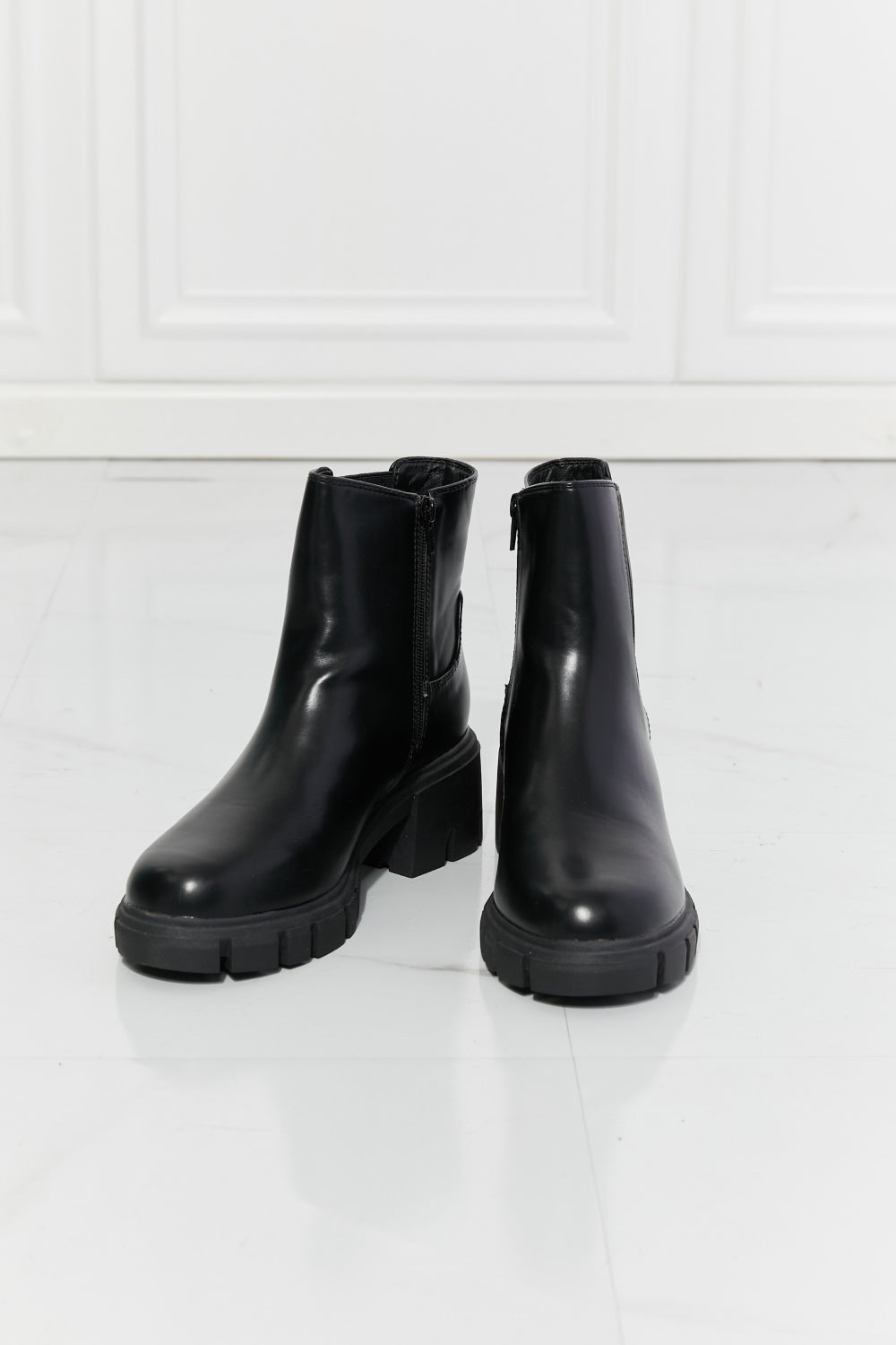 Lug Sole  Boots in Black