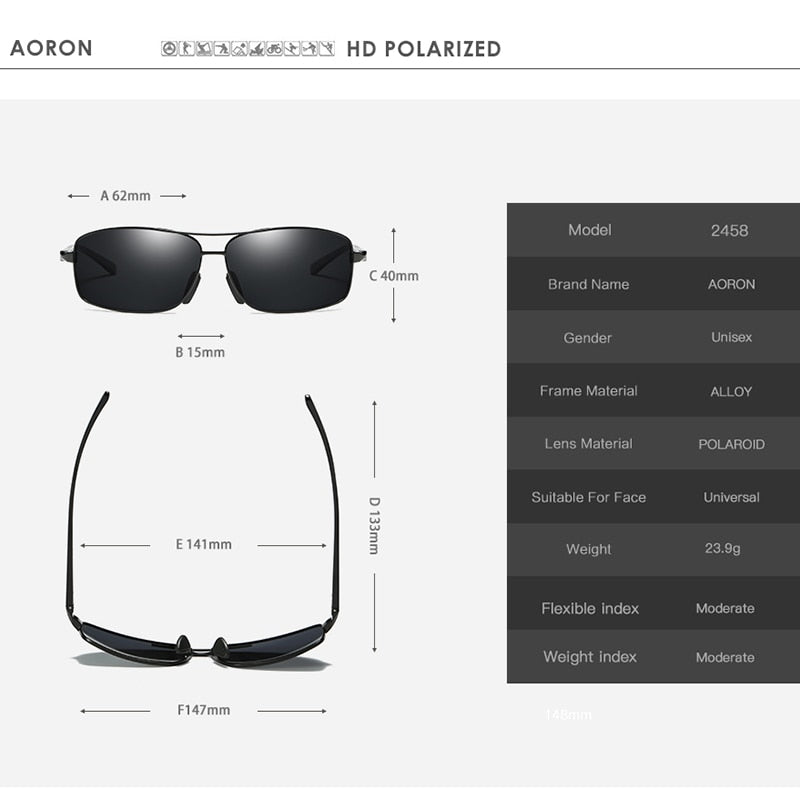 Classic Polarized Rectangle Sunglasses