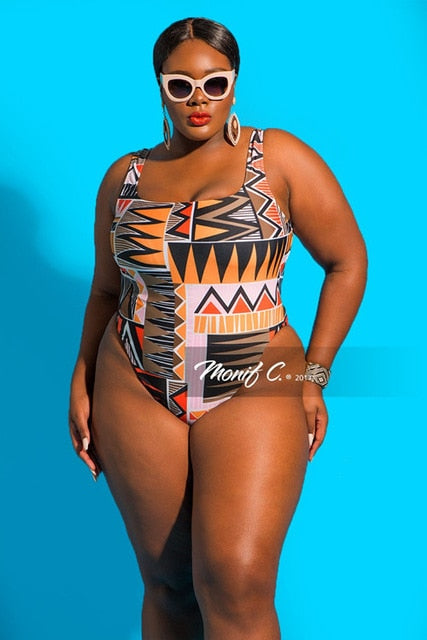 Diagonal Design Swimsuit