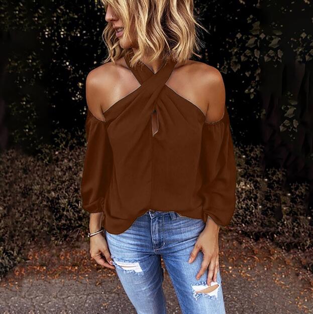 Solid Color Halter Neck Top