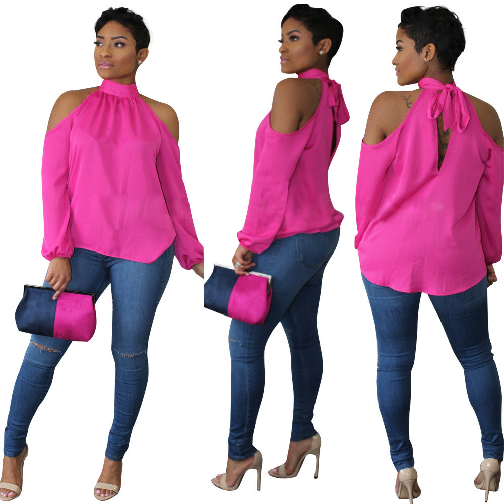 Puff Sleeve Off Shoulder Chiffon Top