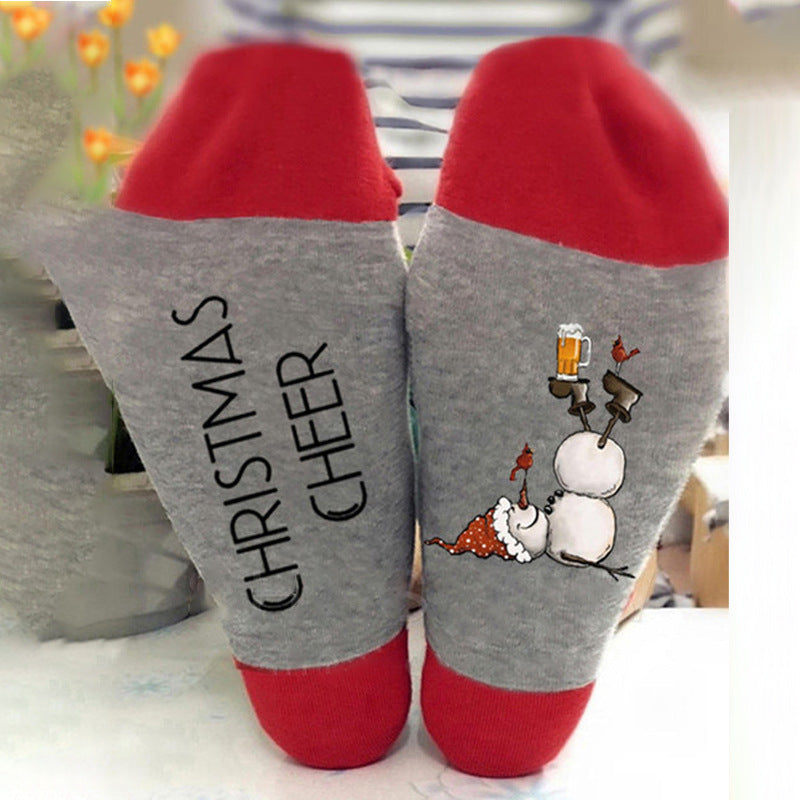 Christmas  Snowman Printed Sock