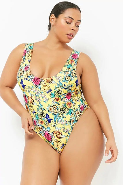 Diagonal Design Swimsuit