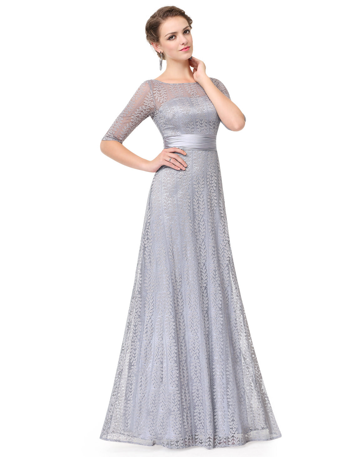 Pretty Long Lace Mother Of Bride Formal Evening Dresses