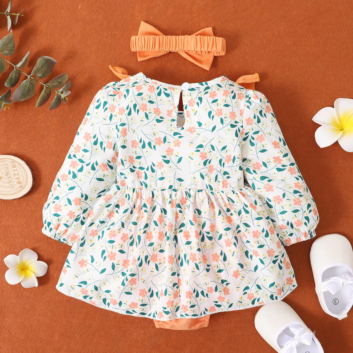 Baby Girl Floral Bodysuit Dress