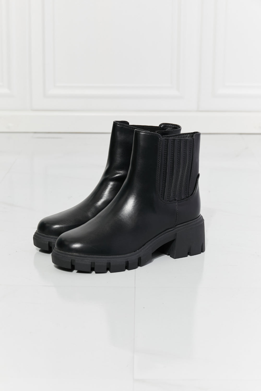 Lug Sole  Boots in Black