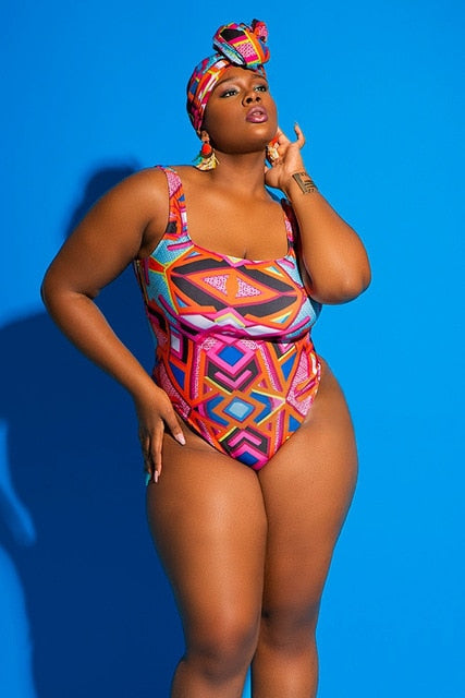 Diagonal Design Swimsuit