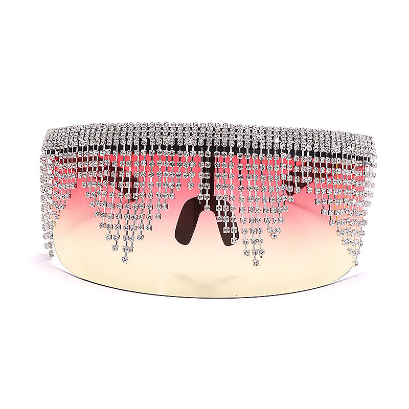 Colorful Rhinestones Large Frame Sunglasses