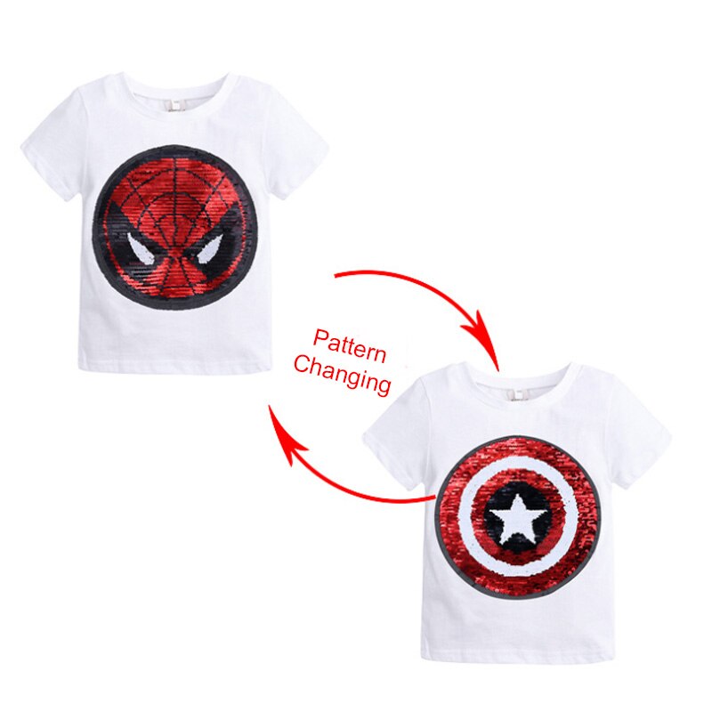 Elsa Sequins and Spiderman T shirts 2-8Yrs