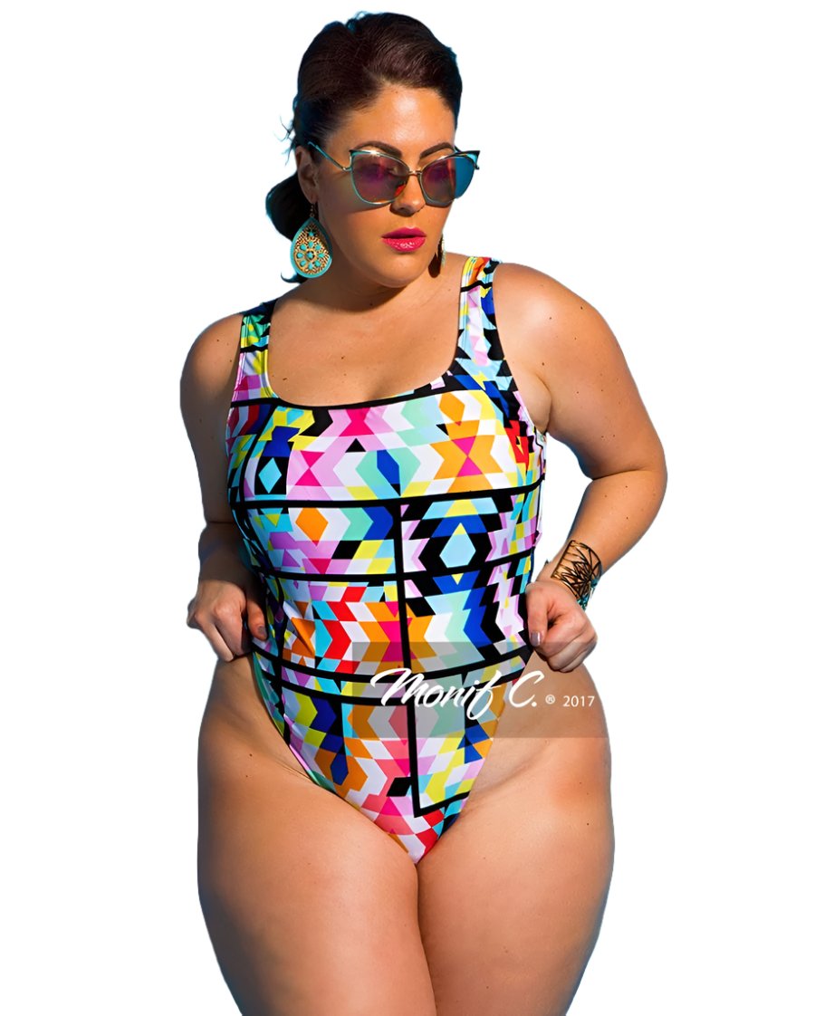 Diagonal Design Swimsuit