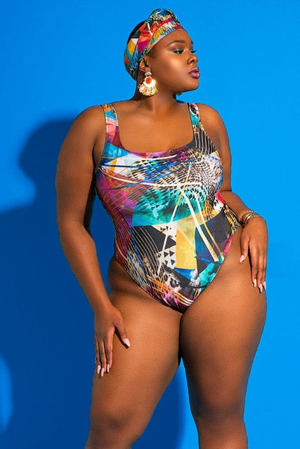 Diagonal Design Swimsuit