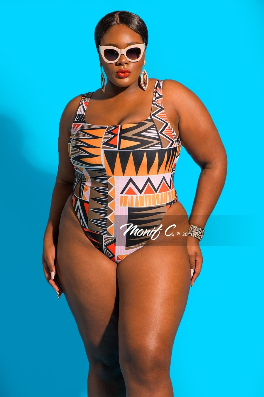 Diagonal Design Swimsuit