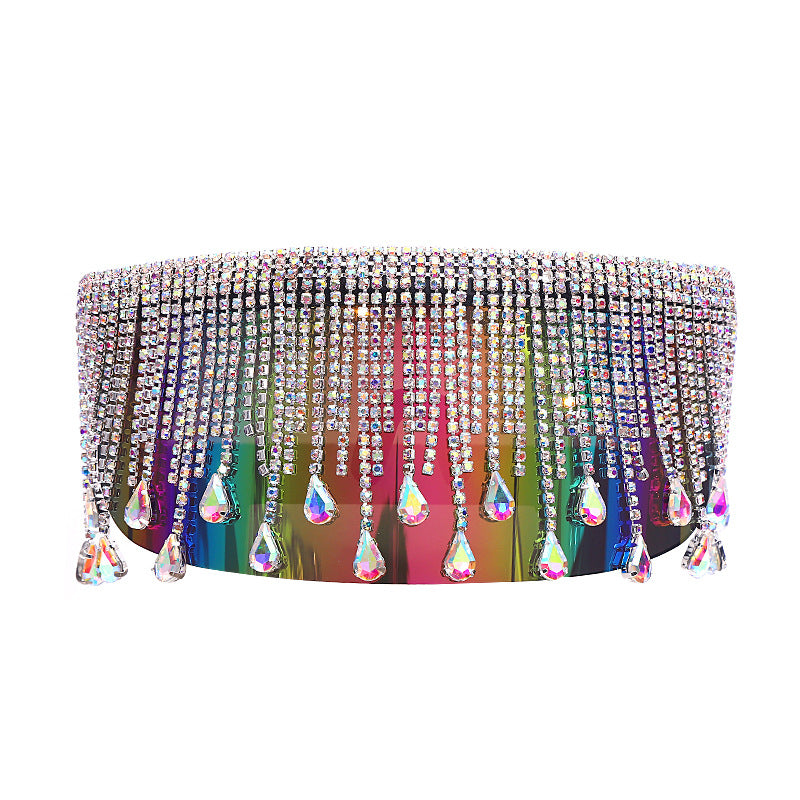 Colorful Rhinestones Large Frame Sunglasses