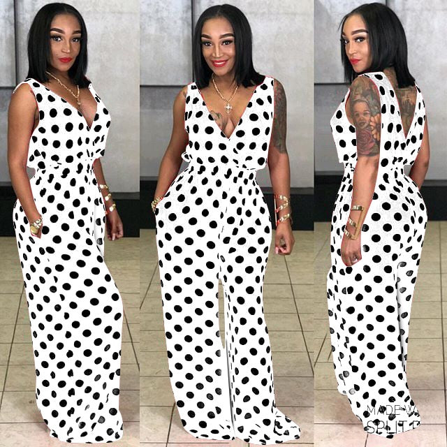 Polka Dot Loose Jumpsuit