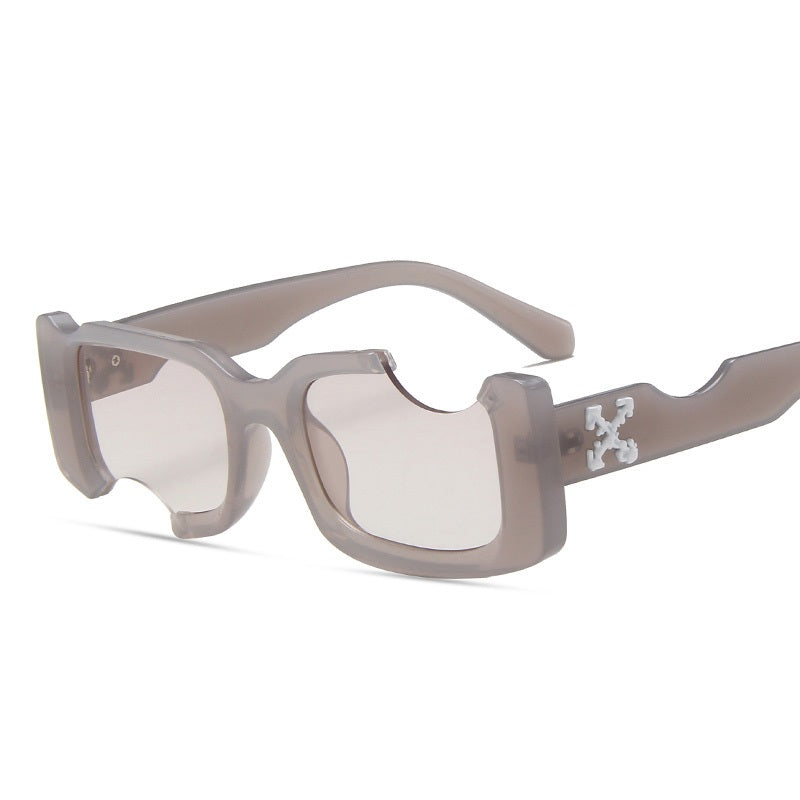 New European chipped hole design sunglasses
