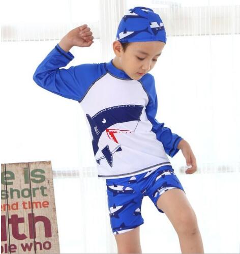 Boys Shark Swimwear With Cap