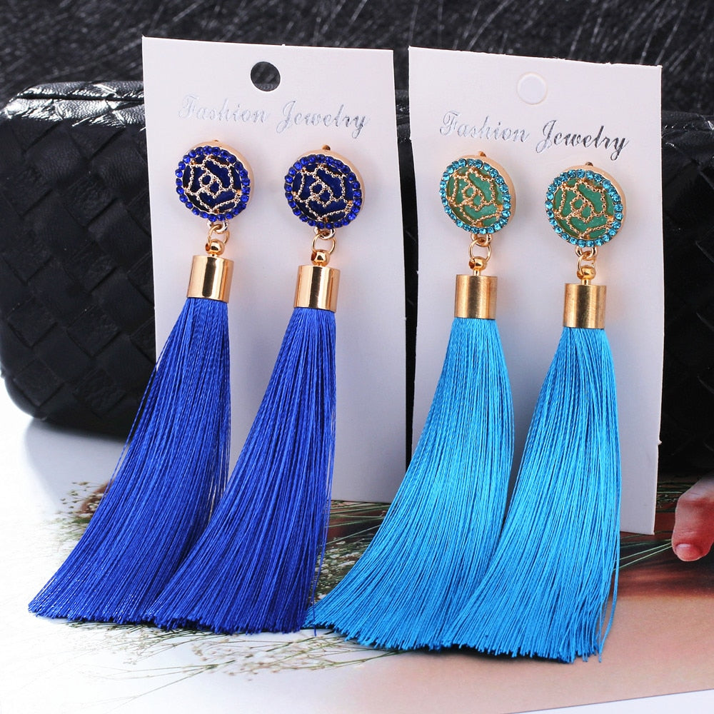 Crystal Tassel Earrings