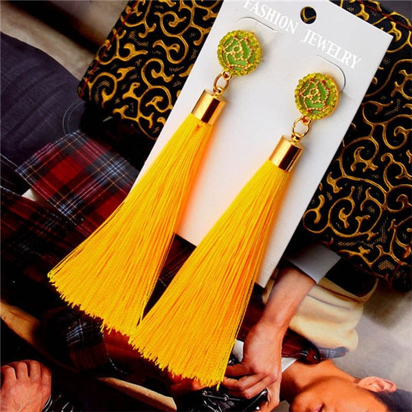 Crystal Tassel Earrings