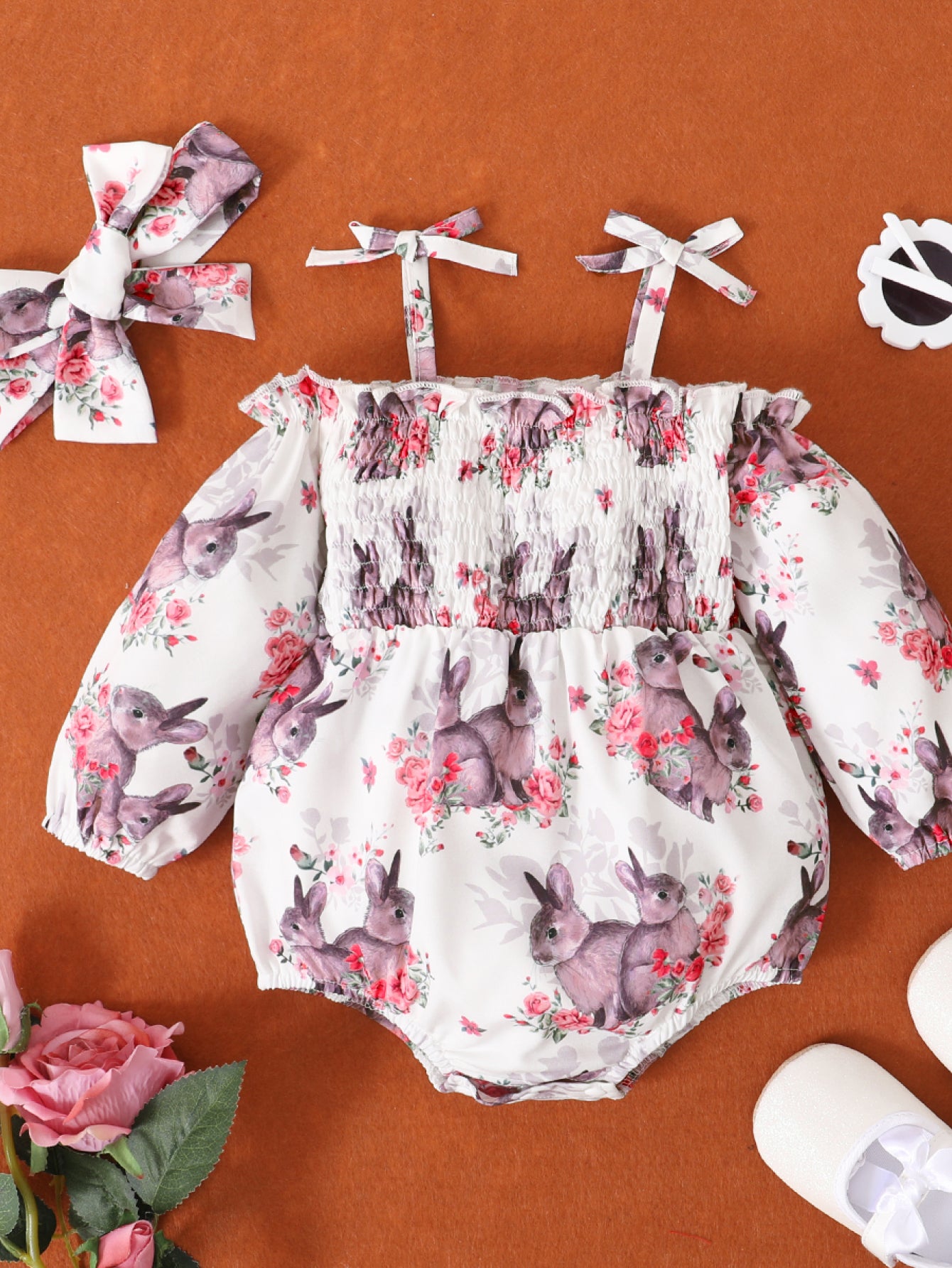 Baby Girl Bunny Print Bodysuit