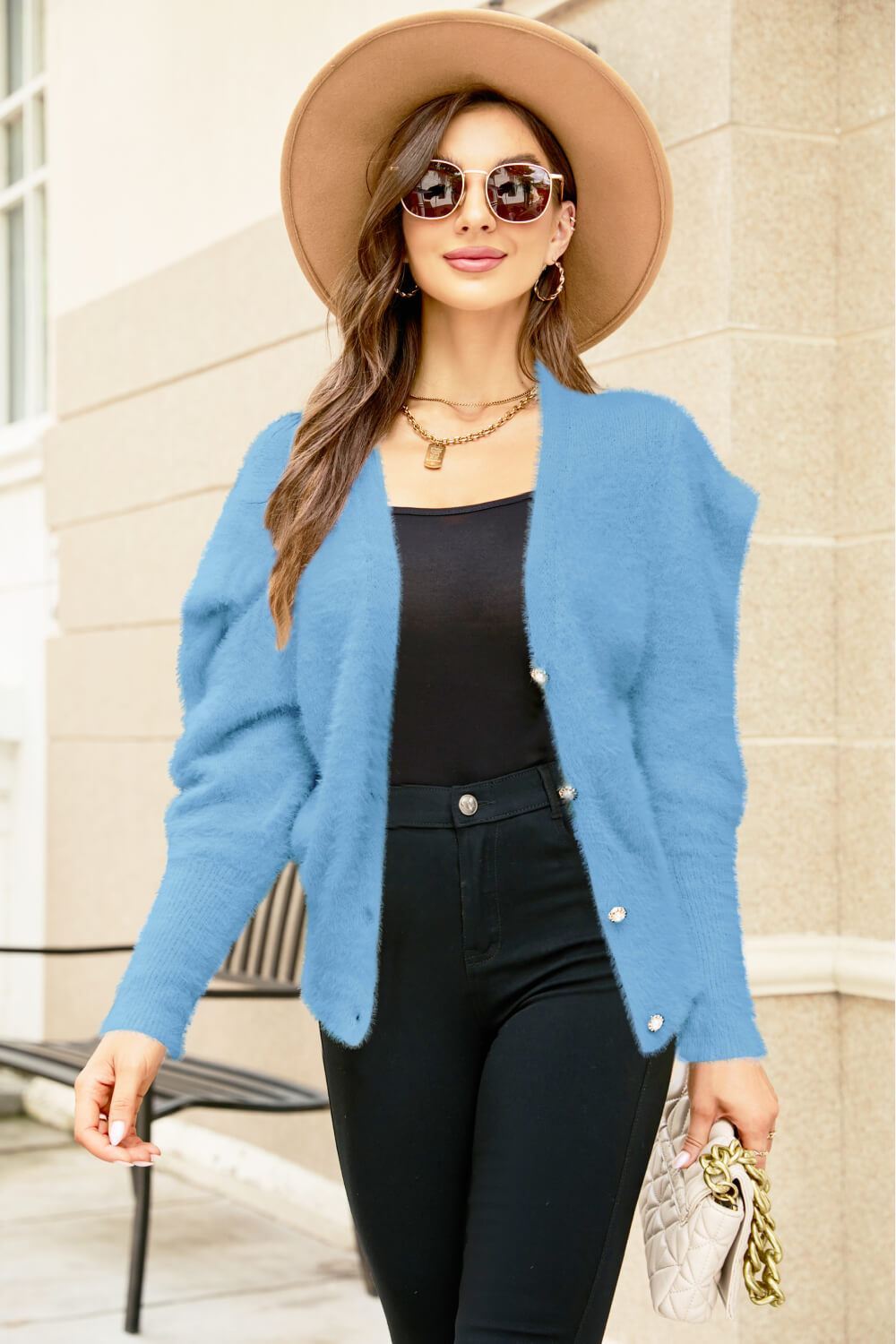 Puff Sleeve Cardigan