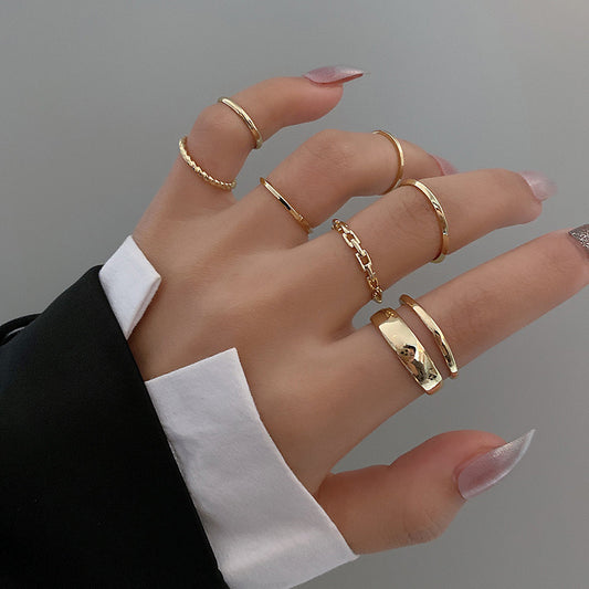 7pcs Fashion Punk Jewelry Rings Set