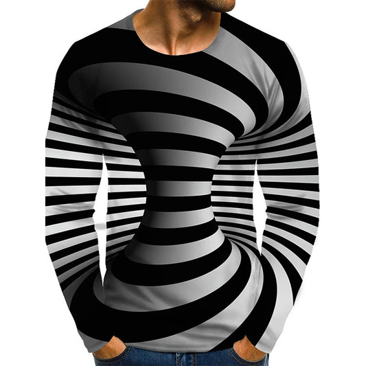 Men's Optical Illusion Graphic T-Shirt