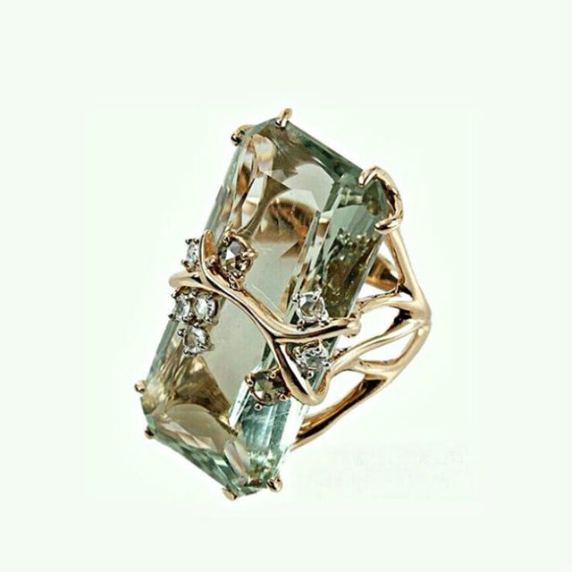 Rectangle Clear Zircon Rings