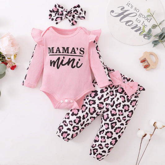 3Pcs Newborn Baby Girl Clothes Sets. Ruffles Romper With A Top Bow